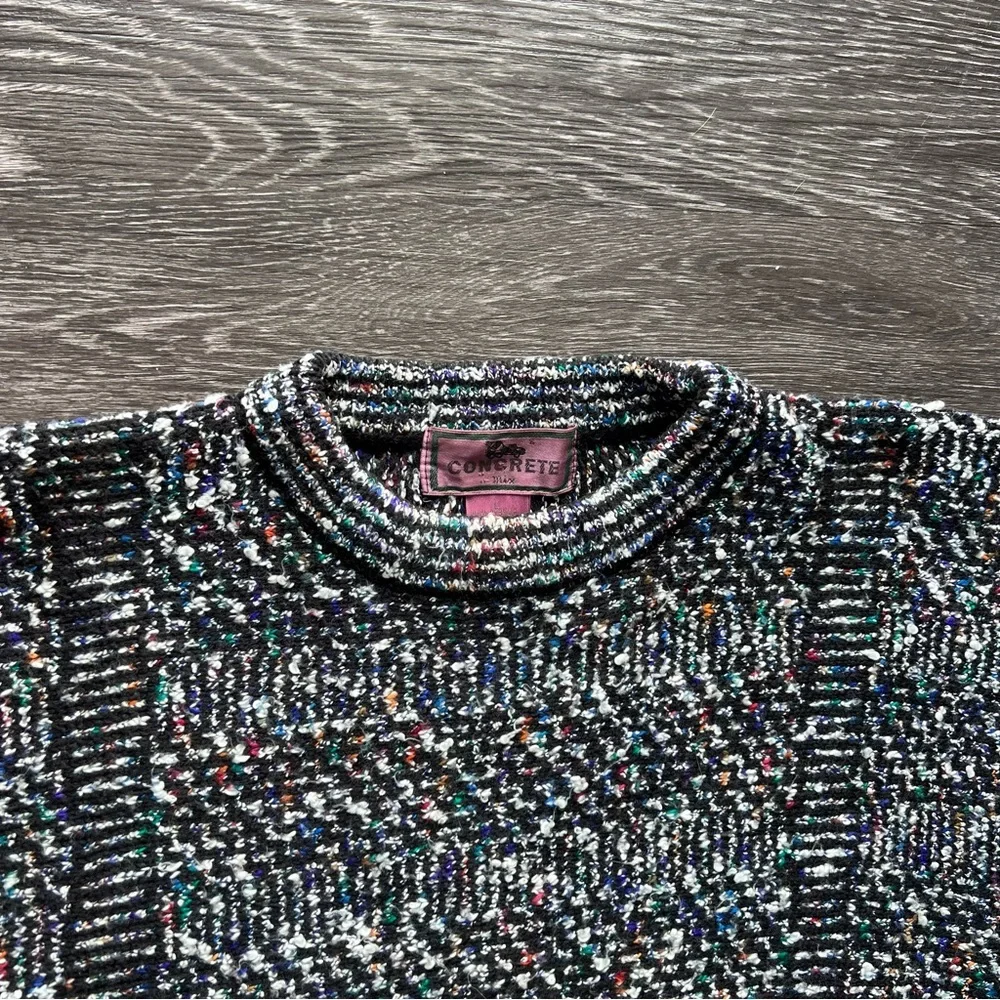 VTG Concrete Mix Confetti Knit Eclectic CrewneckCoogi Sweater
